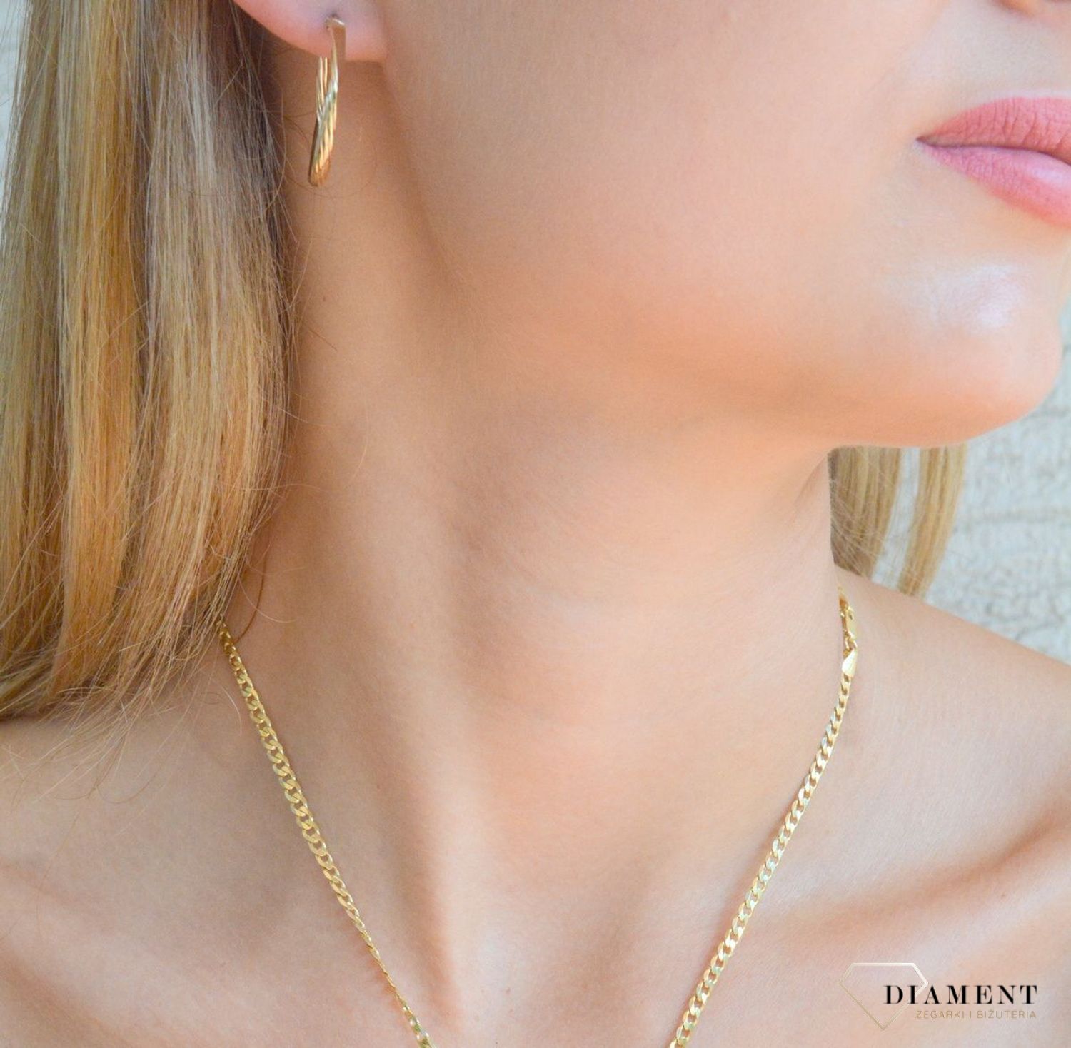 Złote kolczyki damskie 375 owalne grawerowane KL 7075 375 (1).jpg